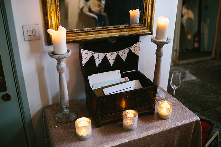 Card Box Bunting Enchanted Fairy Garden Wedding http://lunaweddings.co.uk/