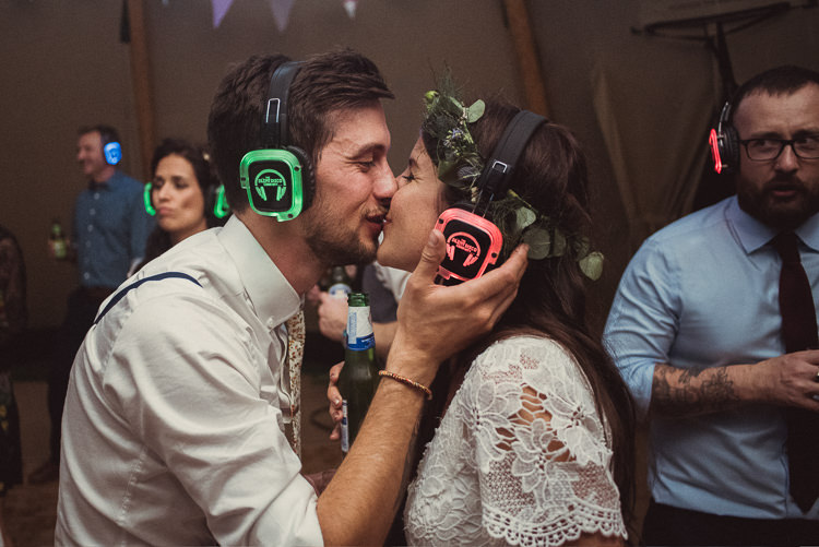 Silent Disco UK Bohemian Festival Tipi Wedding http://esmemai.com/