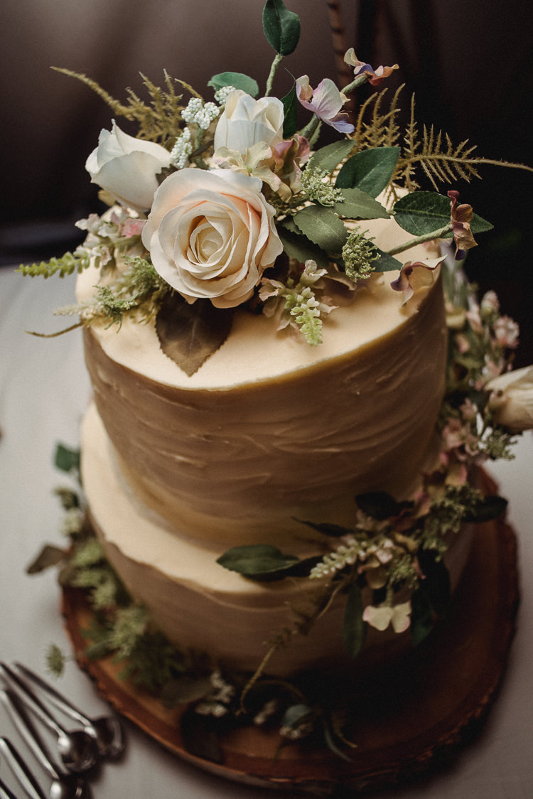 Cake Iced Buttercream Flowers Rustic Bohemian Festival Tipi Wedding http://esmemai.com/