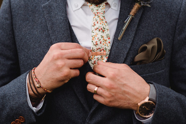 Groom Tie Pin Personalised Rose Gold Ring Bohemian Festival Tipi Wedding http://esmemai.com/