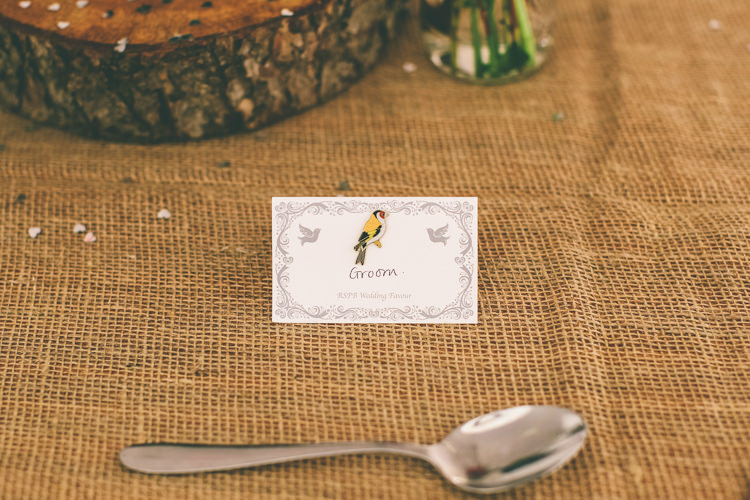 Bird Place Name Card Rustic Woodland Birds Outdoorsy Wedding http://www.emmaboileau.co.uk/
