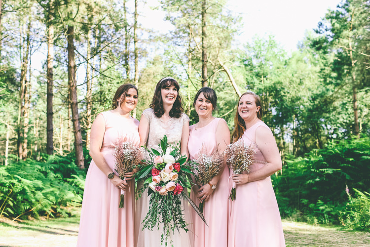 Pale Pink Bridesmaid Dresses Rustic Woodland Birds Outdoorsy Wedding http://www.emmaboileau.co.uk/