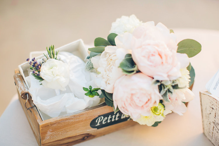 Reception Décor Wooden Box Pink White Florals Beautiful Pink Blue Tuscany Villa Wedding http://www.chloemurdochphotography.com/