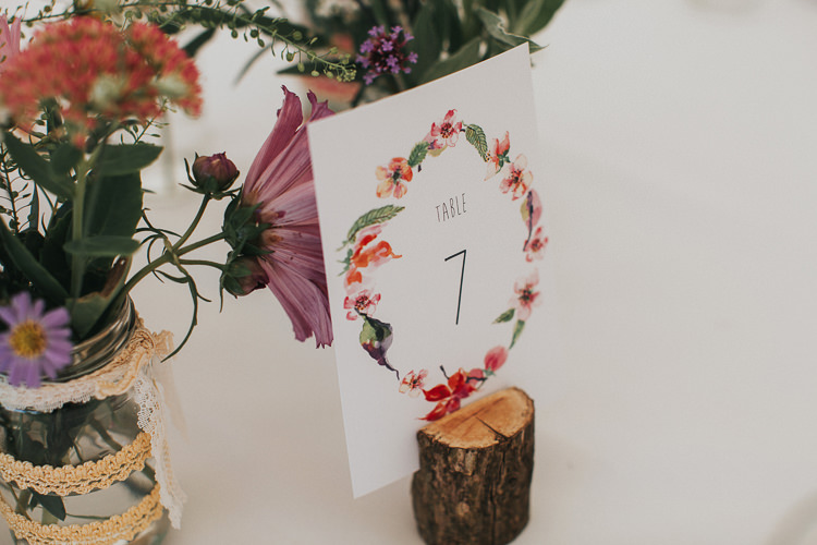 Floral Stationery Pretty Table Number Beautiful Flowery Country Marquee Wedding http://www.maddiefarrisphotography.co.uk/