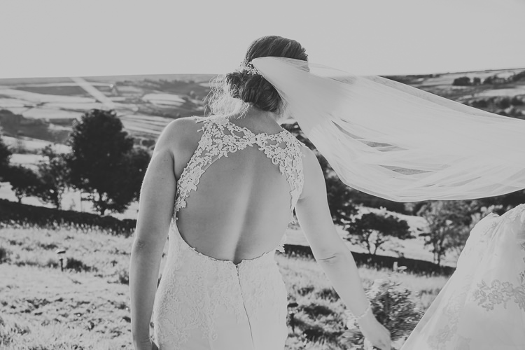 Open Back Lace Dress Gown Bride Bridal Beautiful Flowery Country Marquee Wedding http://www.maddiefarrisphotography.co.uk/