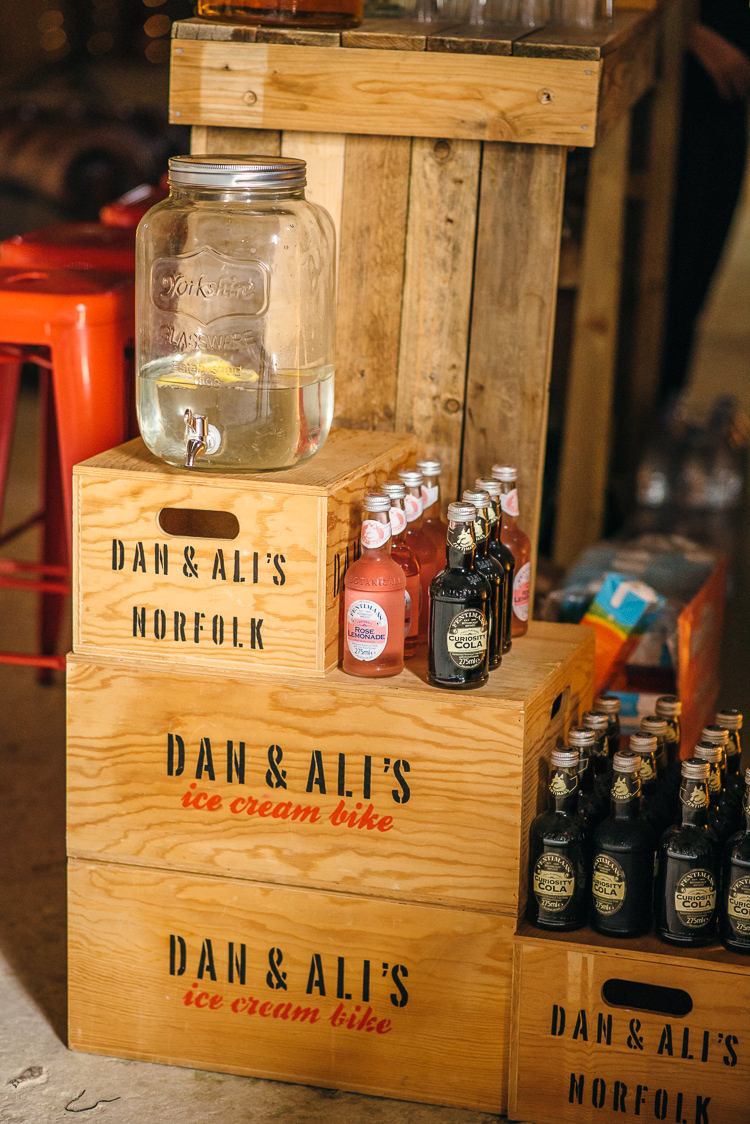 Drinks Bar Station Gorgeous Home Made Pink Gold Barn Wedding http://www.bethmoseleyphotography.co.uk/