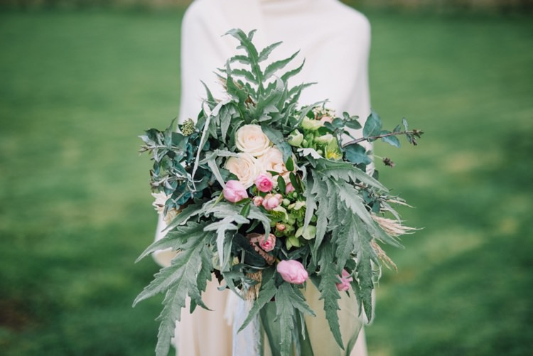 Large Bouquet Flowers Wild Natural Greenery Foliage Wedding Bride Bridal Bohemian Styled Vow Renewal https://libertypearlphotography.com/