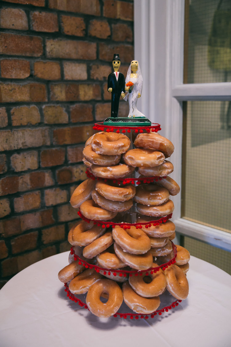 Donut Tower Day of the Dead Planetarium Space Frida Kahlo Colourful Wedding http://carohutchings.com/