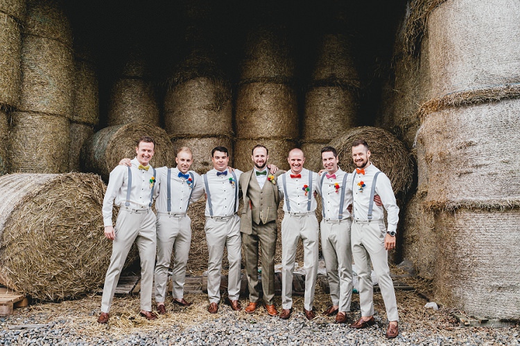 Bow Tie Braces Groomemen All Things Big Bright Beautiful Multicolour Wedding http://benjaminmathers.co.uk/