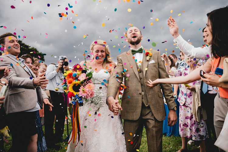 Confetti Throw Bride Groom All Things Big Bright Beautiful Multicolour Wedding http://benjaminmathers.co.uk/