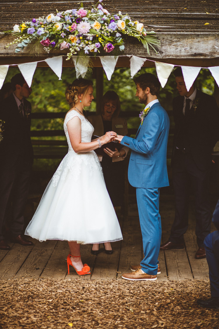 Ceremony Flowers Arch Arbour Gazebo Pretty DIY Outdoor Village Hall Wedding https://photography34.co.uk/