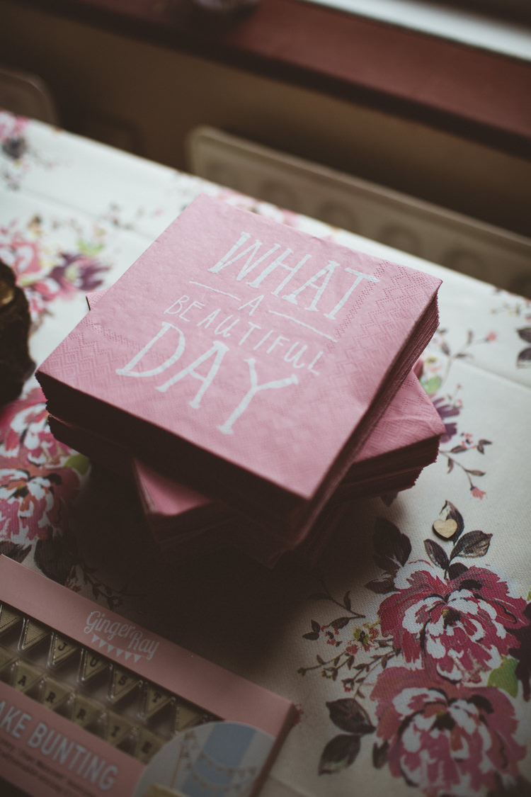 Typography Paper Napkins Pretty DIY Outdoor Village Hall Wedding https://photography34.co.uk/