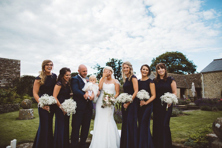 Long Navy Bridesmaid Dresses Cotswolds Country House Marquee Wedding http://www.wearegatheredheretoday.com/