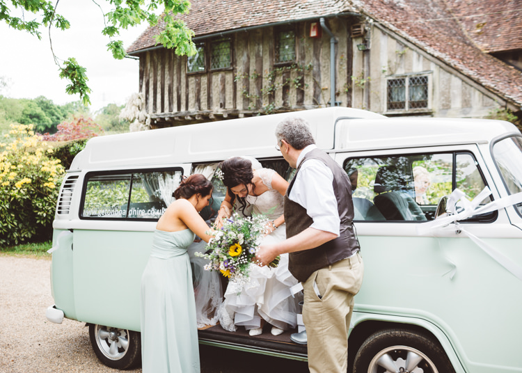 Mint Campervan Natural Woodland Hessian Lace Wedding http://holliecarlinphotography.com/