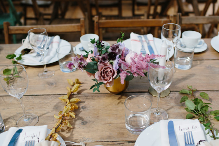 Table Flowers Red Pink Decor Intimate Indie Woodland Wedding http://www.caroweiss.com/