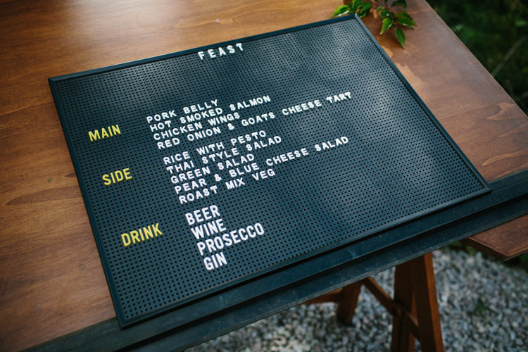 Cinema Sign Menu Intimate Indie Woodland Wedding http://www.caroweiss.com/