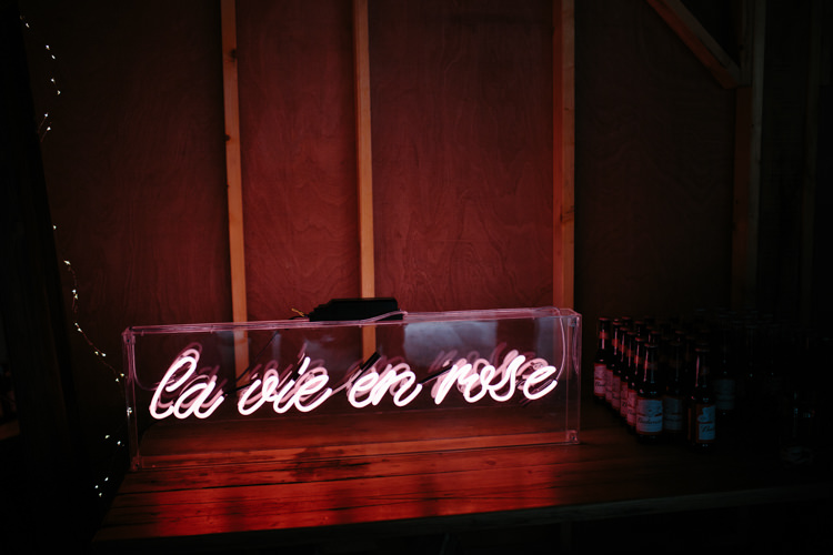 Custom Neon Sign Decor Intimate Indie Woodland Wedding http://www.caroweiss.com/