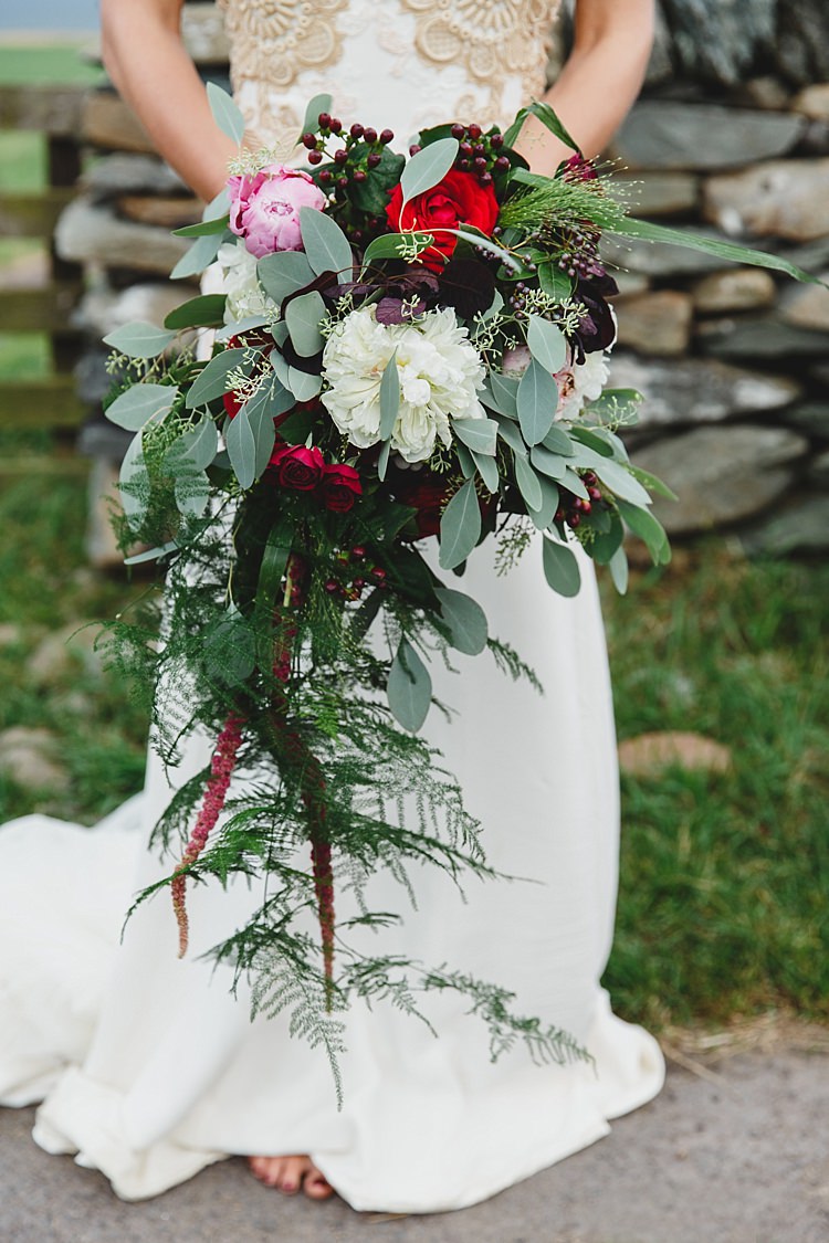 Peony Eucalyptus Rose Fern Wild Artistic Ethereal Wedding http://sarahannweddings.com/