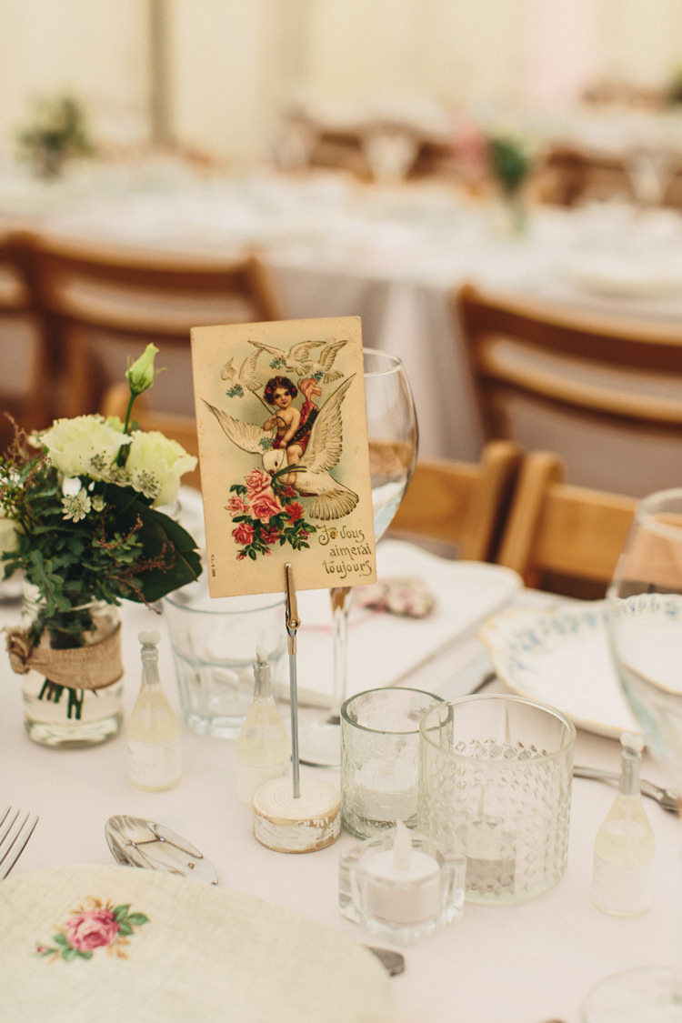 Table number Vintage Relaxed Country Garden Party Wedding http://www.jessicaoshaughnessy.co.uk/