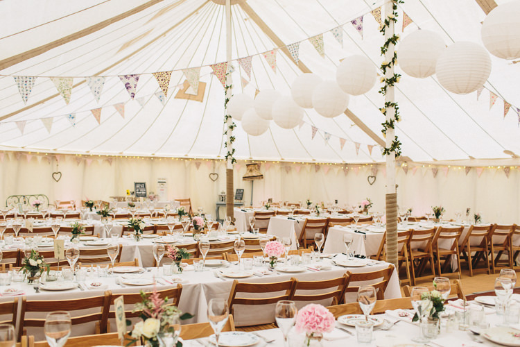 Pole Tent Marquee Bunting Lanterns Relaxed Country Garden Party Wedding http://www.jessicaoshaughnessy.co.uk/