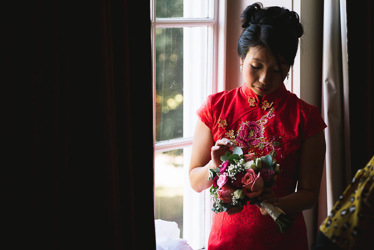 Red Chinese Wedding Dress Bride Bridal Gown Relaxed Outdoor City Park Festival Wedding http://kristianlevenphotography.co.uk/