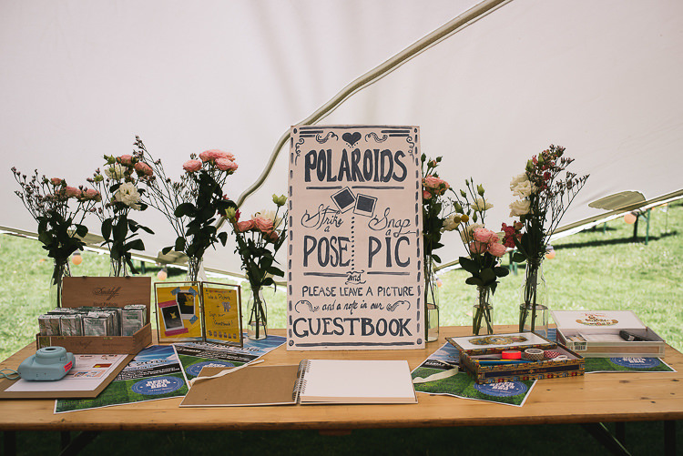Polariod Guest Book Relaxed Outdoor City Park Festival Wedding http://kristianlevenphotography.co.uk/