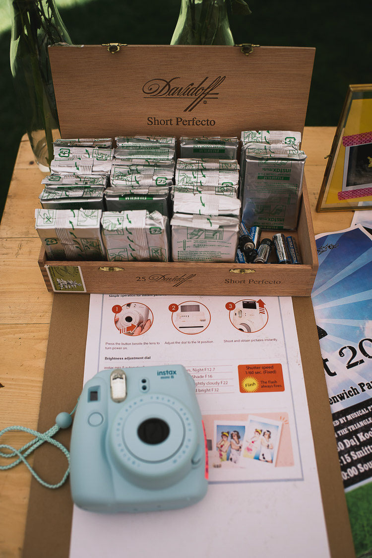 Polariod Guest Book Relaxed Outdoor City Park Festival Wedding http://kristianlevenphotography.co.uk/