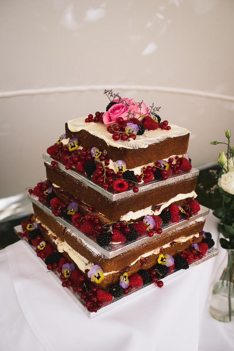 Naked Cake Layer Sponge Fruit Cream Relaxed Outdoor City Park Festival Wedding http://kristianlevenphotography.co.uk/