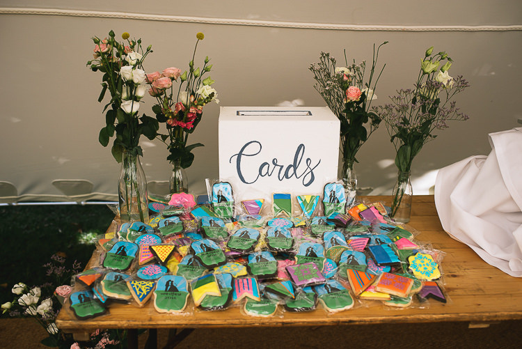 Card Box Table Relaxed Outdoor City Park Festival Wedding http://kristianlevenphotography.co.uk/