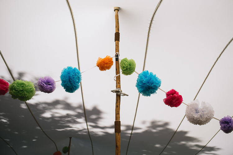 Colourful Pom Poms Relaxed Outdoor City Park Festival Wedding http://kristianlevenphotography.co.uk/