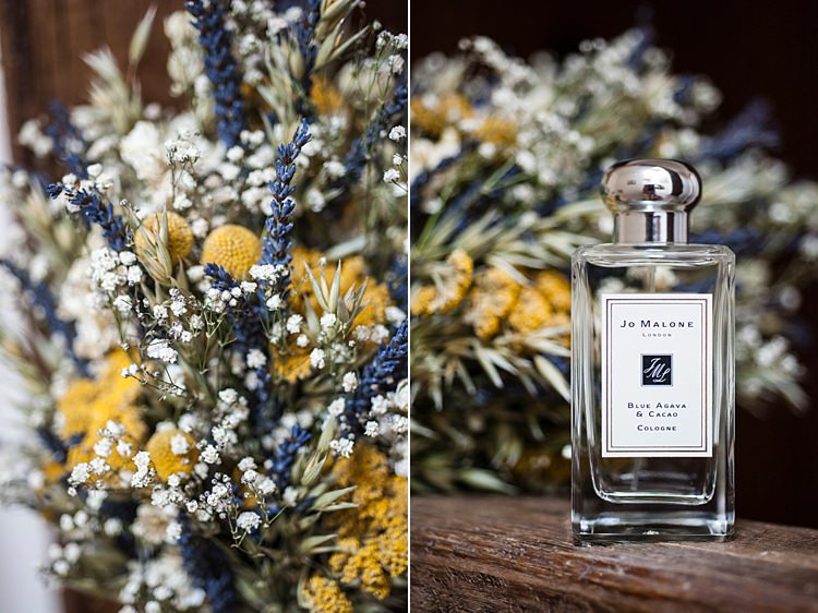 Jo Malone Purfume Dried Flowers Whimsical Summery Lilac Wedding http://eleanorjaneweddings.co.uk/