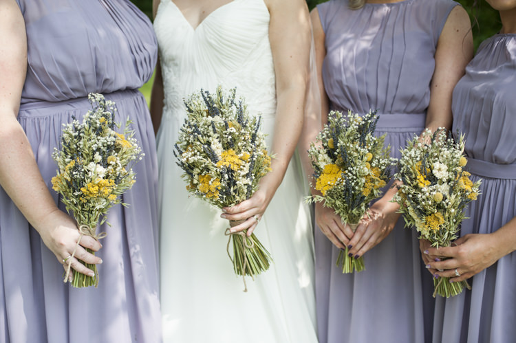 Dried Flowers Bouquets Bridesmaids Whimsical Summery Lilac Wedding http://eleanorjaneweddings.co.uk/