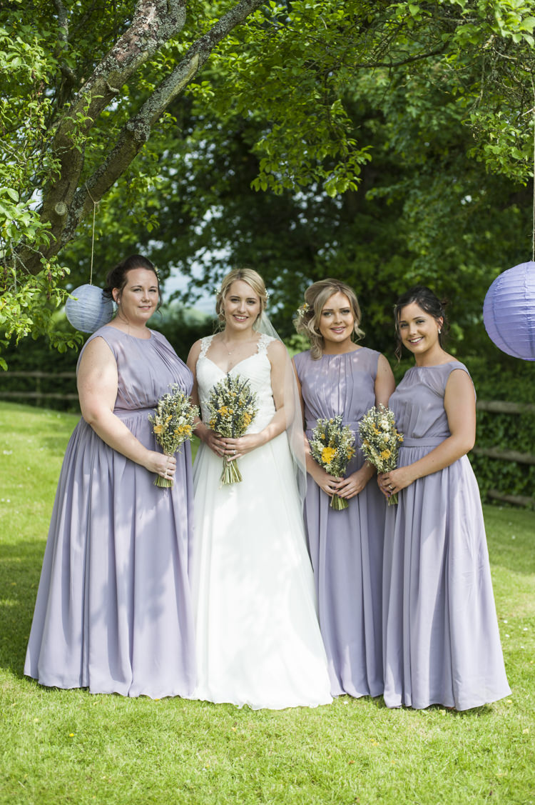 Long Bridesmaid Dresses Whimsical Summery Lilac Wedding http://eleanorjaneweddings.co.uk/