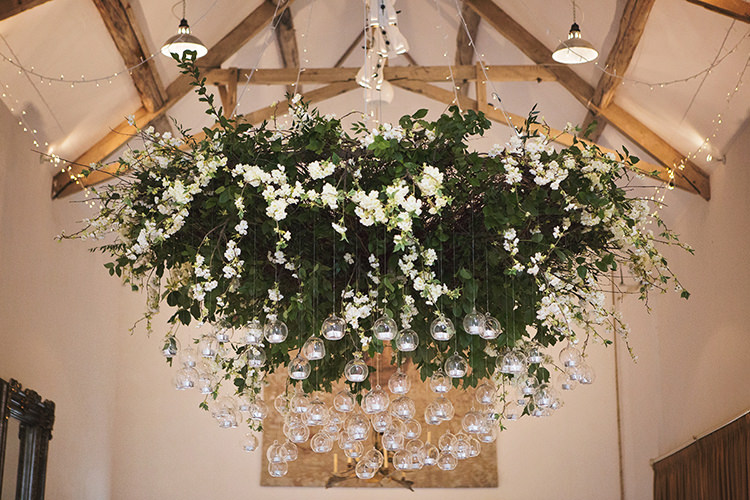 Hanging Floral Installation Elegant Luxe Red Blue Winter Wedding http://www.bennicarolweddingphotography.com/