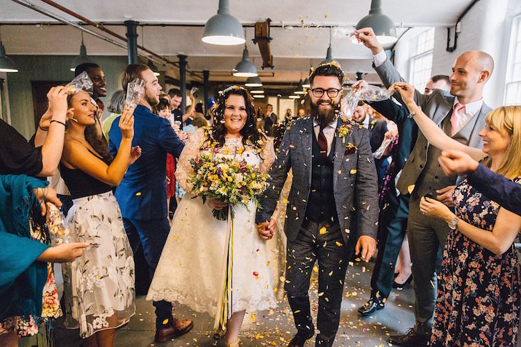 Confetti Throw Bride Groom Sweet Quirky Yellow Antique Wedding https://www.redonblonde.com/