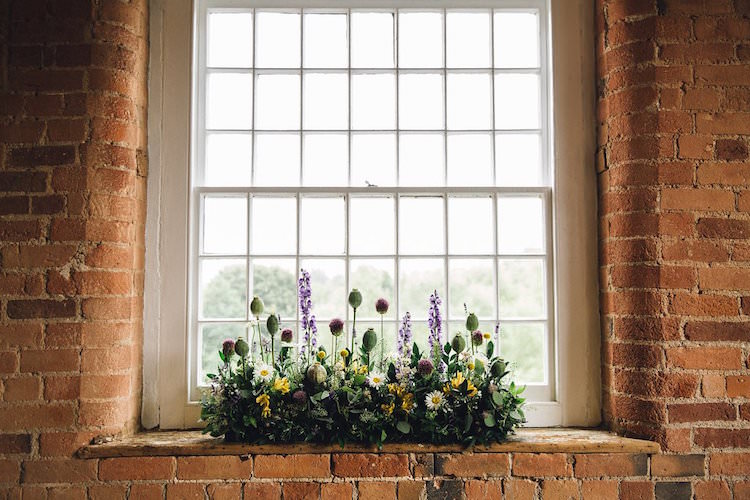 Flower Arrangement Yellow Purple Wild Decor Sweet Quirky Yellow Antique Wedding https://www.redonblonde.com/
