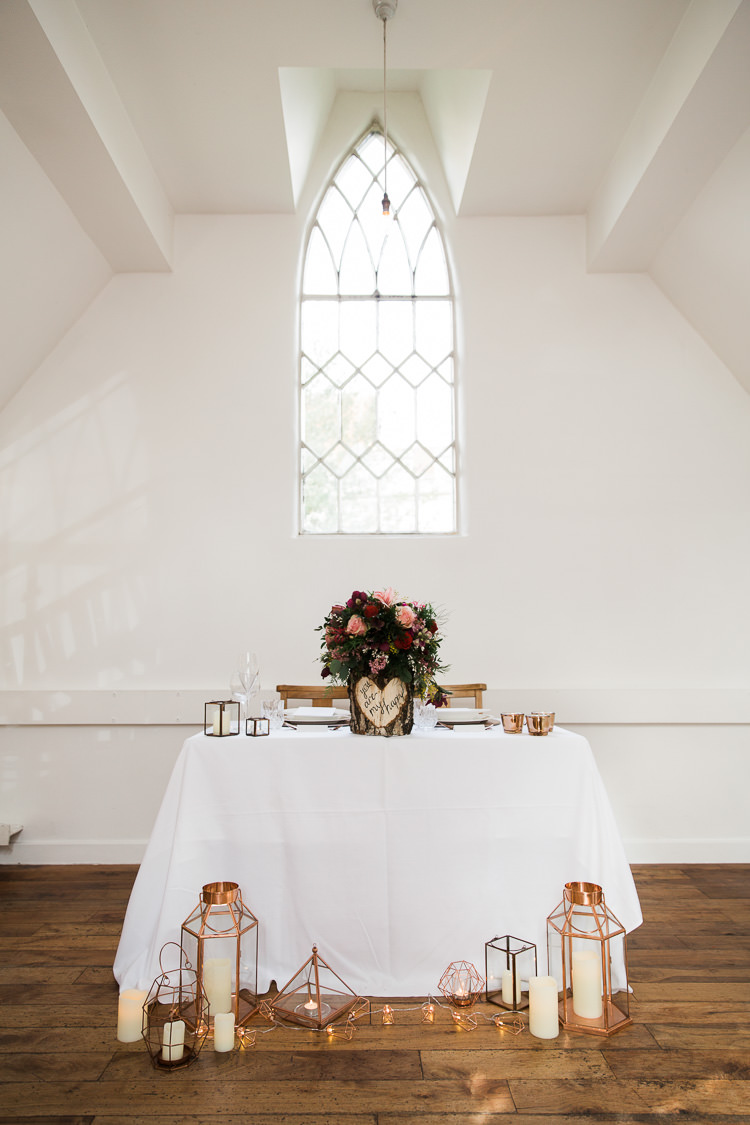 Tablescape Decor Candles Luxe Copper & Red Wedding Ideas http://www.danielle-smith-photography.com/