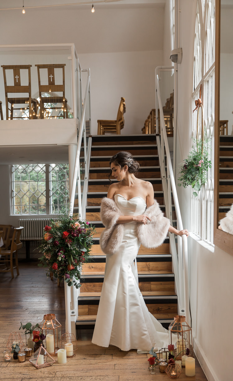 Mermaid Fishtail Dress Gown Bride Bridal Luxe Copper & Red Wedding Ideas http://www.danielle-smith-photography.com/