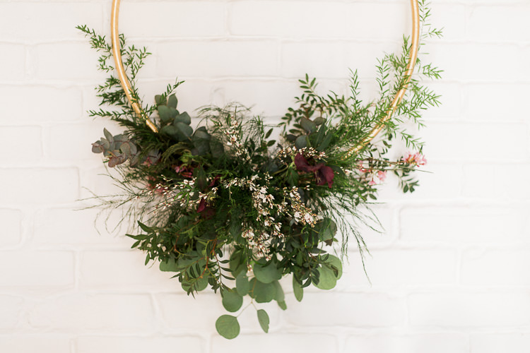 Hoop Flowers Decor Luxe Copper & Red Wedding Ideas http://www.danielle-smith-photography.com/