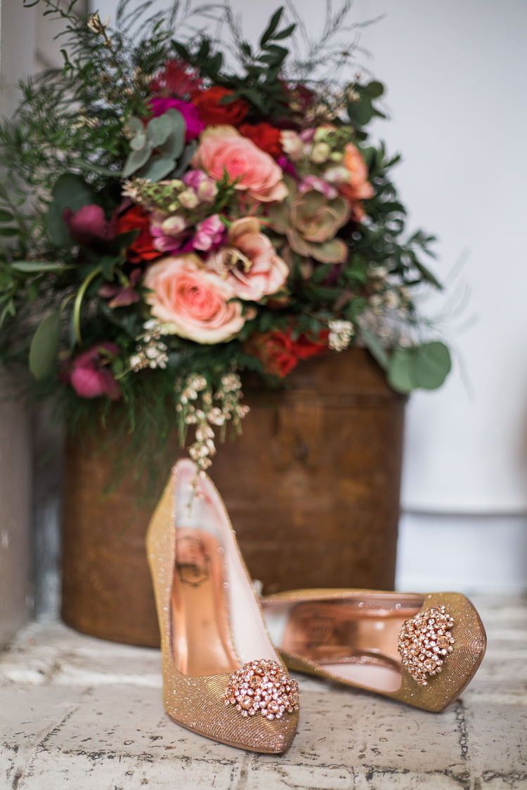 Rose Gold Ted Baker Shoes Heels Luxe Copper & Red Wedding Ideas http://www.danielle-smith-photography.com/