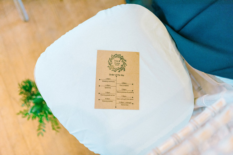 Order of Service Stamp Kraft Paper Stationery Playful Stylish Navy Winter Wedding http://sarahjaneethan.co.uk/