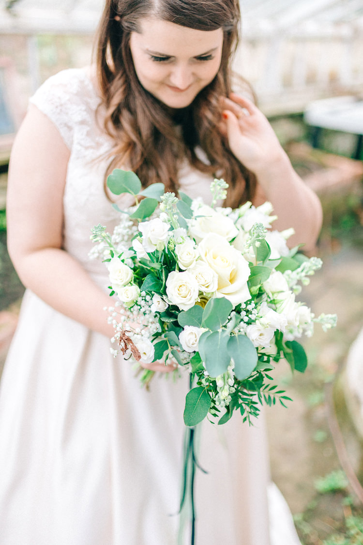 Rose Foliage Bouquet Flowers Bride Bridal Playful Stylish Navy Winter Wedding http://sarahjaneethan.co.uk/