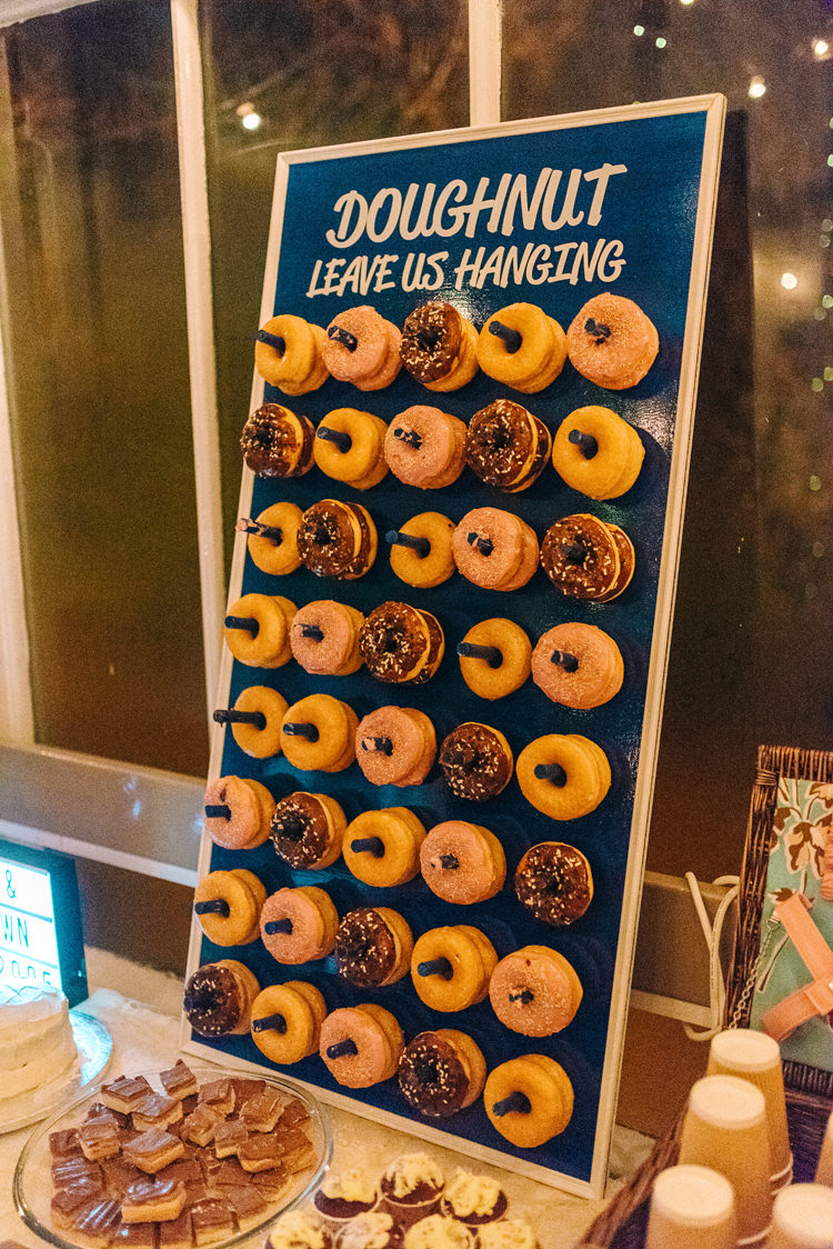 Donut Doughnut Dessert Table Cake Playful Stylish Navy Winter Wedding http://sarahjaneethan.co.uk/