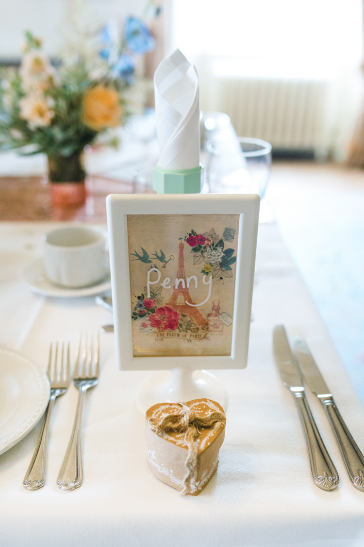 Frame Floral Place Name Setting Whimsical Pastel Travel Wedding https://www.thegibsonsphotography.co.uk/