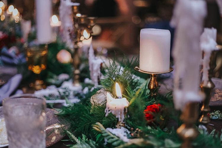 Reception Table Setting Bright Multicoloured Florals Greenery Gold Candlesticks Wine Goblets Bohemian & Whimsical Garden Wedding in North Carolina http://www.taylorparkerphotography.com/