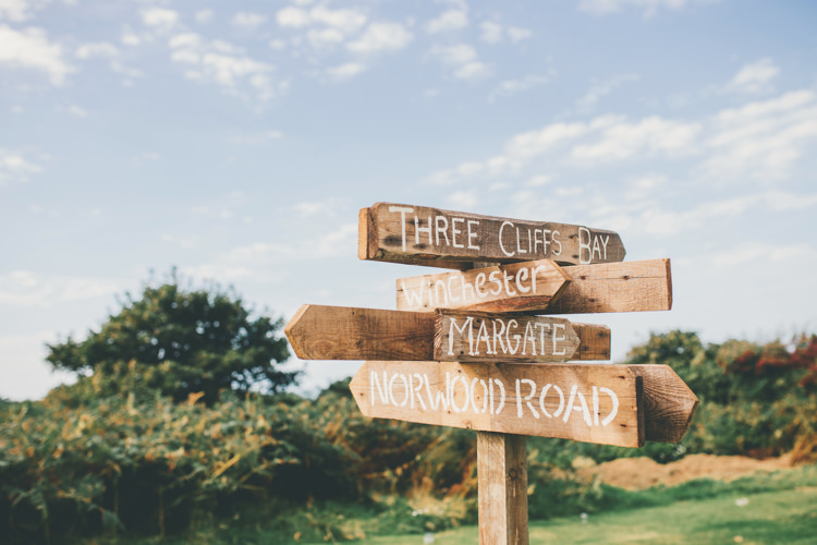 Rustic Wooden Sign Post Bright Retro Vintage Sea Wedding http://www.larissajoice.co.uk/