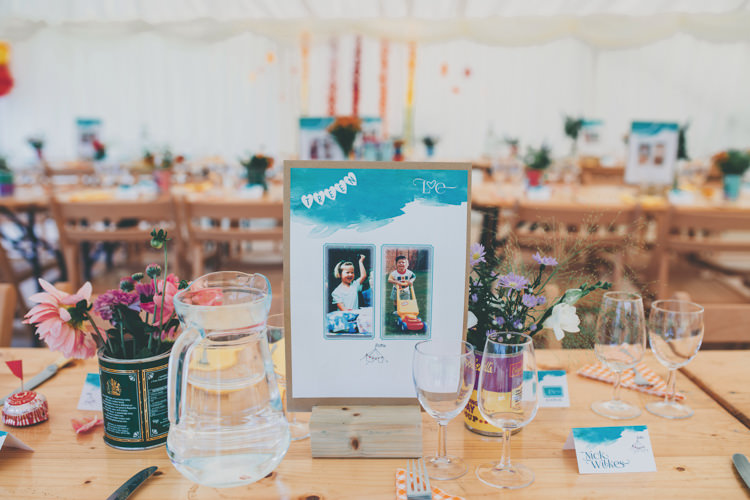 Photo Childhood Table Names Bright Retro Vintage Sea Wedding http://www.larissajoice.co.uk/