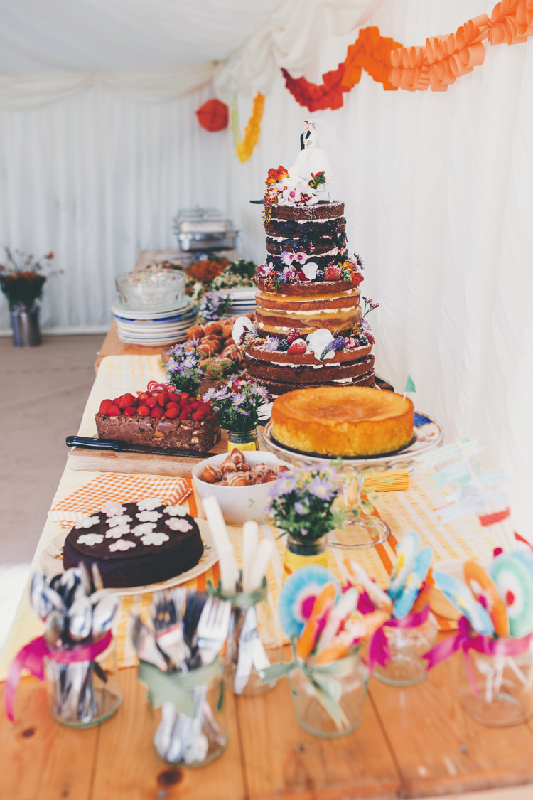 Cake Dessert Table Bright Retro Vintage Sea Wedding http://www.larissajoice.co.uk/