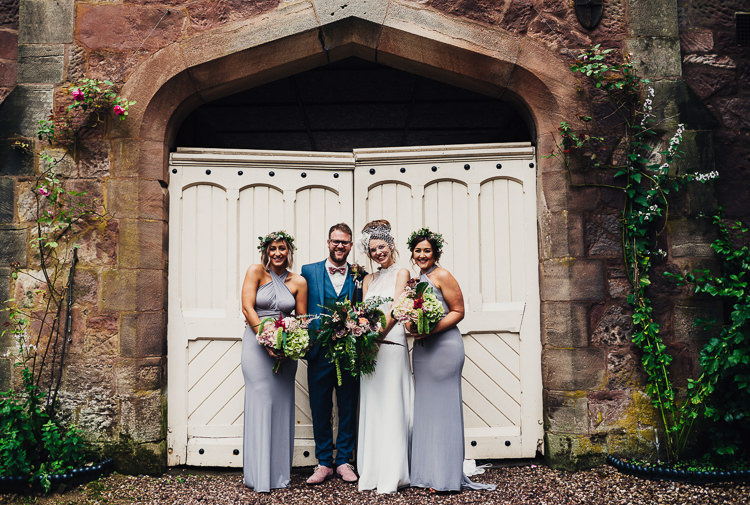 Long Lilac Bridesmaid Dresses Grey Quirky Stylish Country House Wedding http://www.stevebridgwoodphotography.co.uk/