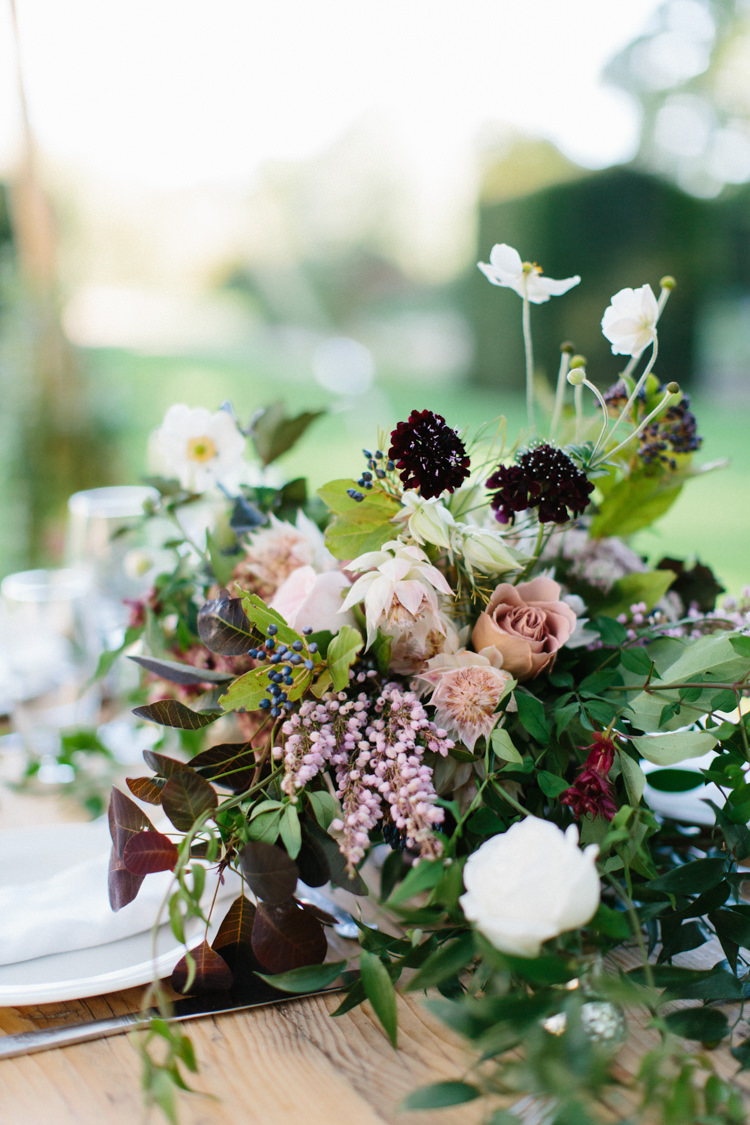 Flower Centepiece Blush Pink Decor Table Wild Romance Greenery Wedding Ideas http://www.melissabeattie.com/